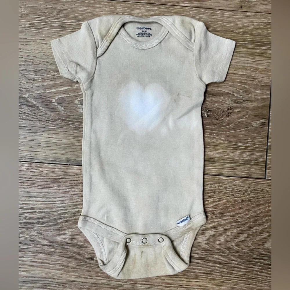 Handmade Organic Botanical Dyed Baby Onzies Cotton 0-9 Months